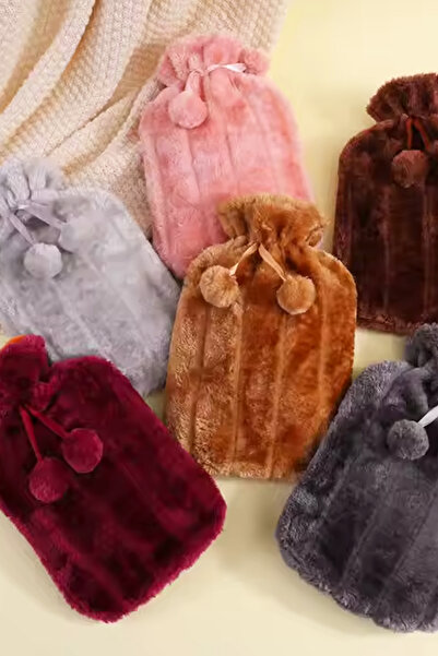 Nactumu Ekstra Büyük 2L Peluş Sıcak Su Torbası Pofuduk Sıcak Su Torbası