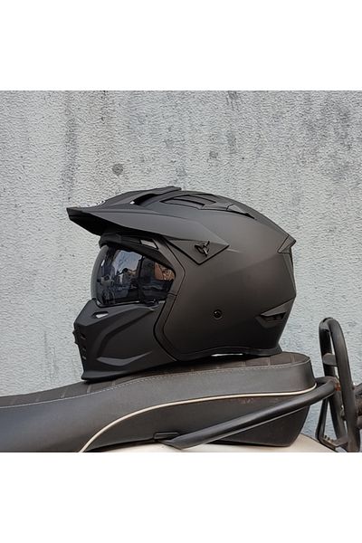 Choice M 1 ORZ Motorcycle Helmet Vintage Casque Moto Black Warrior Combination Helmet Full Half Helmet Crui