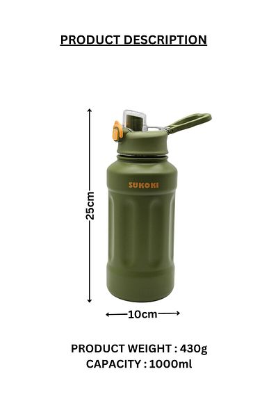 Other Large stainless steel bottle outdoor Sports Water Bottle Travel jug- 1000 ml