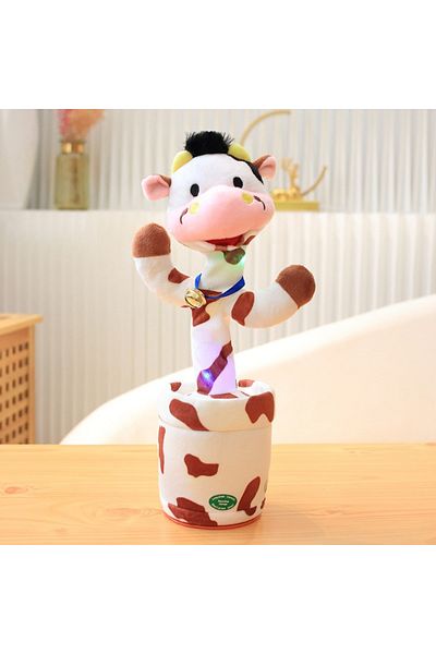 Choice Bell Cow Dancing Rabbit Cow Interactive Learning Musical Speak Plush Toy Repeat Talking Plushie Gift