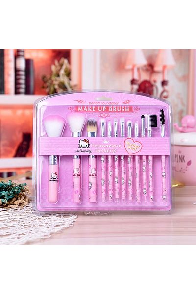 Choice Hello Kitty 12 pieces/set Hello Kitty makeup brush cute Sanrio makeup brush artificial fiber beauty