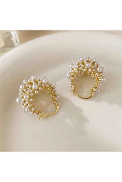 Choice أقراط لؤلؤ معدنية غير منتظمة من ZAKOL باللون الذهبي، على الطراز الأوروبي الأمريكي، بتصميم أنيق مخصص