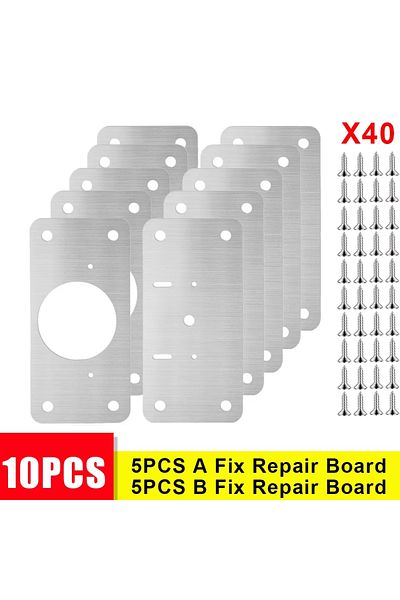 Choice 10Pcs-5PAIRS 10Pcs Cabinet Hinge Repair Plate Kit Stainless Steel Door Hinge Mounting Plate With Hol