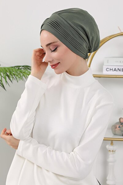 Aisha's Design Winter Pleated Bonnet,B-19O,Khaki