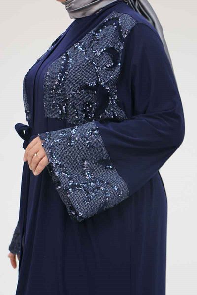 Eslina 57203 Μεγάλο γιλέκο με παγιέτες Sandy-Paillette - Navy Blue