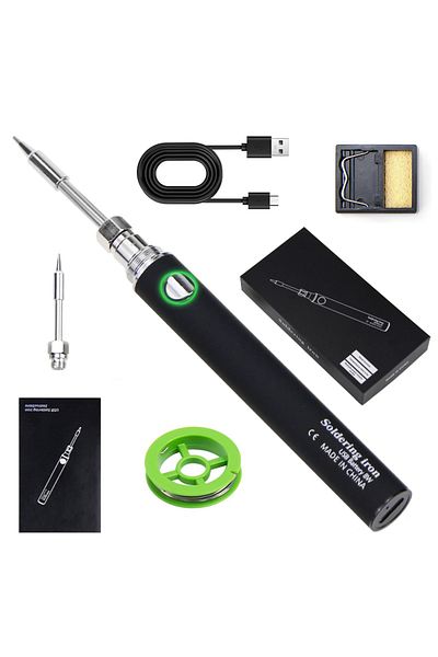 Choice black Cordless Soldering Iron Tool Pen Portable USB 5V 8W Electric Powered 3 Tip Kit Rechargeable an
