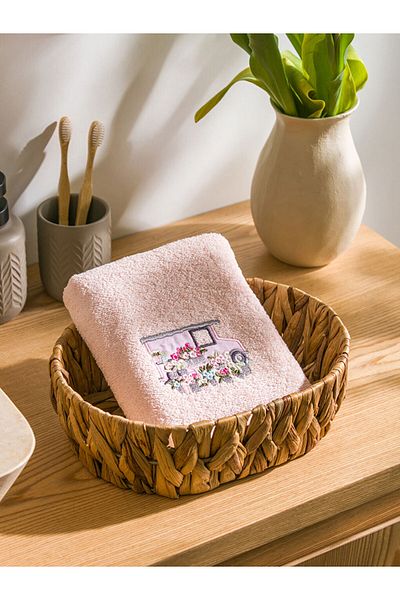 LC Waikiki LCW Πετσέτα Προσώπου Βαμβακερή Κεντημένη Λουλούδι 50x80 cm