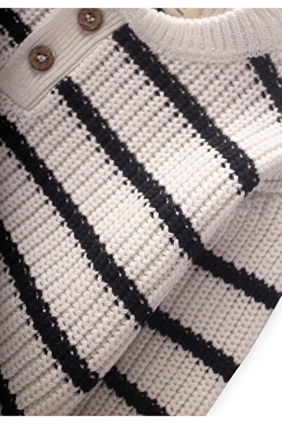 Cigit Textured Knitwear Sweater Ecru 2-6 Years Old