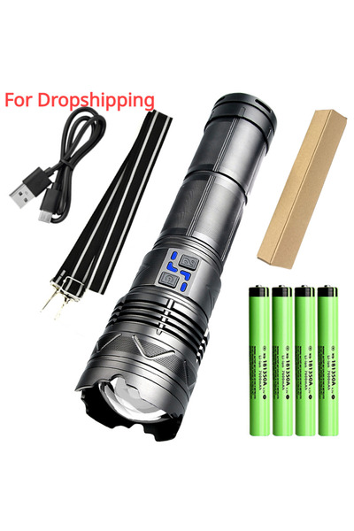Wins Fire Zoom Big No Gift Box 20000lm Super Bright Tactical Flashlight 100w Gt60 Long Range Powerful Led Torc