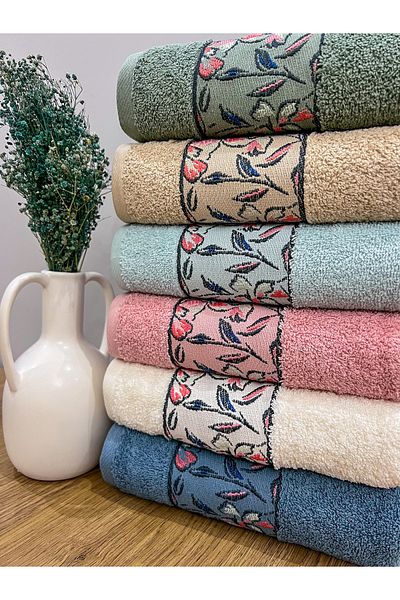 AYHANHOME Σετ 6 ζακάρ 50x90 cm 100% βαμβακερές πετσέτες χεριών και προσώπου