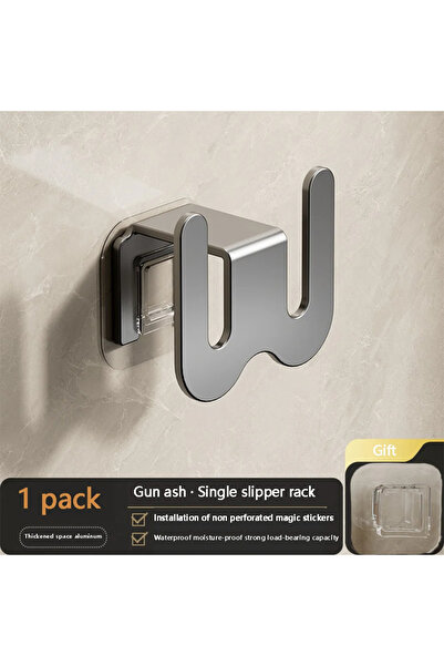 Choice رف تخزين أحذية بسيط رمادي اللون، قطعة واحدة، رف نعال حمام مثبت على الح...