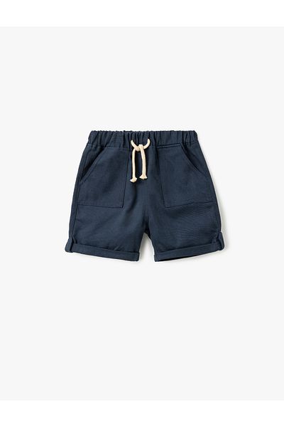 Koton Basic Shorts with Cotton Pocket Detail and Elastic Waist
