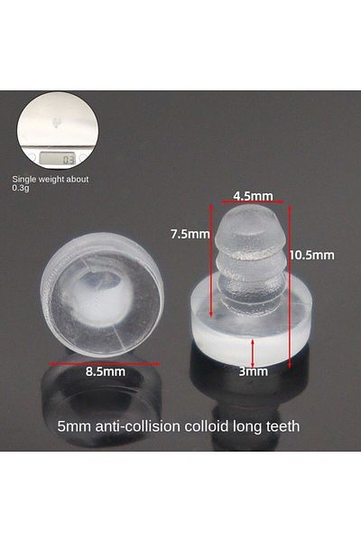 Choice 5mm-tusk-20pcs 20Pcs Clear Rubber Embedded Furniture Bumper Table Chair Leg Feet Bottom Glide Slide