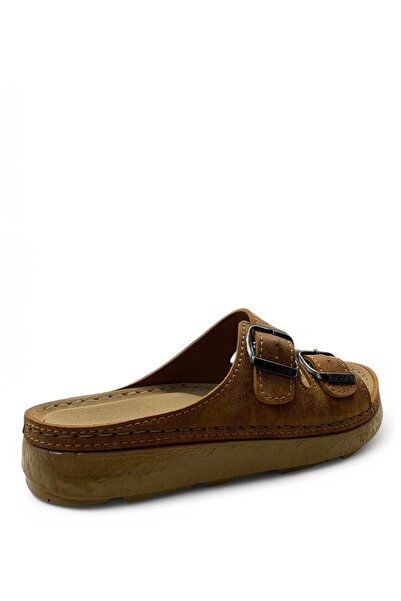 Tuğba Ortopedi S1012 Дамски анатомични чехли в кафяво