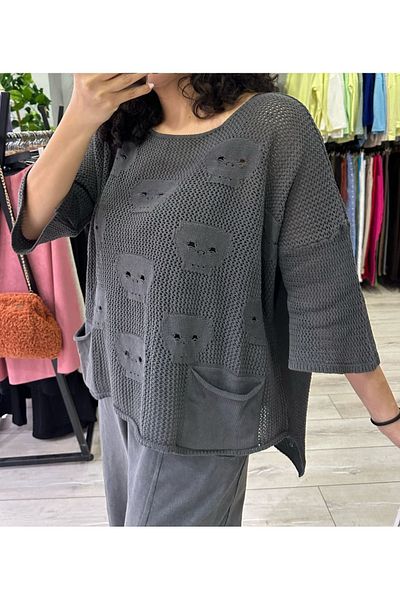 Rosidam Pulover de mărime standard cu model de craniu