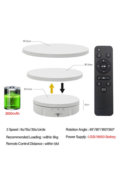 Choice 3-1-white 3 in 1 Electric Rotating Display Stand 360 Degree USB/Batter...