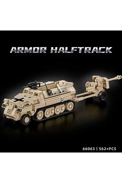 Choice 66063 Military Tank crawler transport vehicle WWII Armor Halftrack toy puzzle assembly building bloc