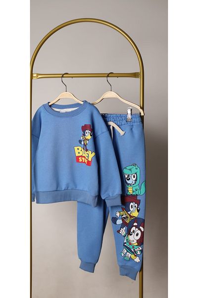 Arya Nisa Kids Costum de trening pentru băiat, albastru, imprimat pe spate