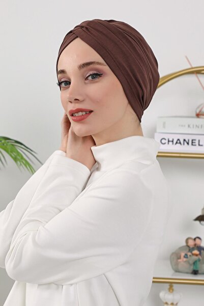 Aisha's Design Χειμερινό μαντήλι ισλαμικής ένδυσης, B-9O, καφέ