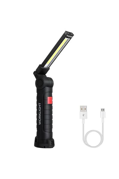 Choice W52(LONG 1PCS) Cob Led Folding Flashlight Portable Magnetic Work Light Lantern Usb Rechargeable Emer