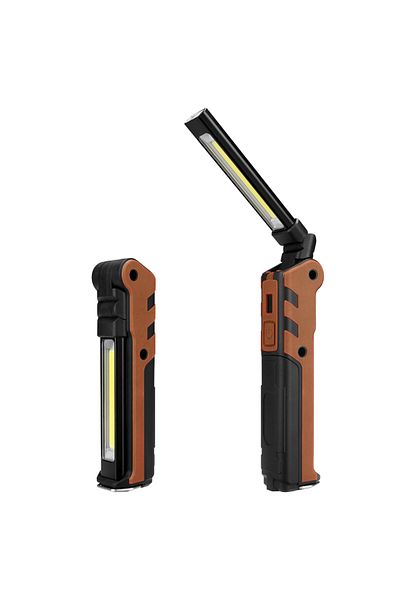 Coquimbo 2pcs Orange Portable COB LED Flashlight Torch USB Rechargeable LED Work Light Magnetic COB Lanterna