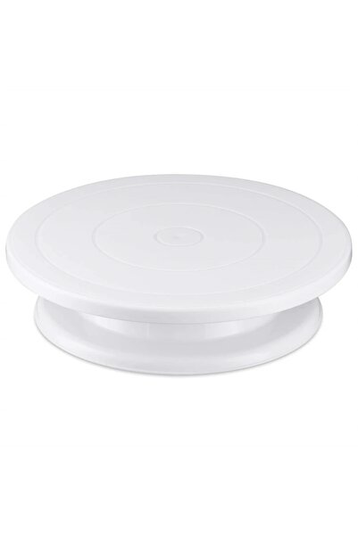 Choice حامل دوار للكيك من البلاستيك الأبيض مقاس 11 بوصة لتزيين الكيك والمعجنا...