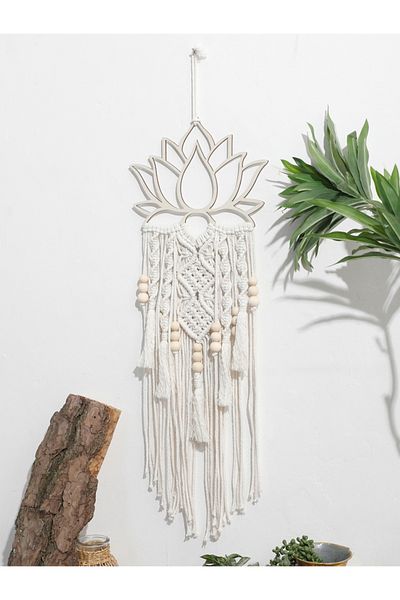 Choice Macrame Ms6318 Lotus Macrame Wall Hanging Boho Macrame Dream Catcher Large Craft Ornament For Dorm H