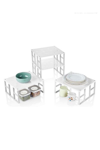 HOMEU 4-Shelf Organizer Cabinet Organizer Shelf Plate Cup Rack Shelf Riser