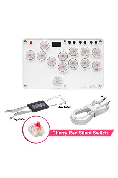 RetroScaler Slient Red Switch Flatbox SOCD Hitbox Sallybox For PC/Android WASD Hitbox Keyboard Fighting Stick Co