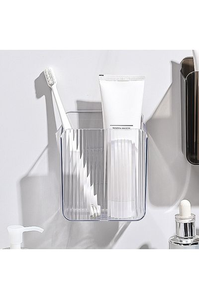 Choice Clear-White Clear Pet Plastic Wall Mount Organizer Storage Box Container Bin for Dorm Bathroom and O