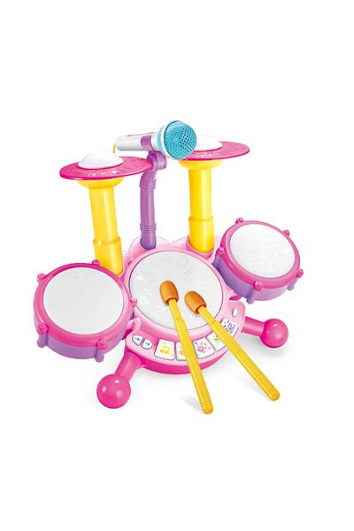 Choice pink Kids Drum Set Toddlers 1-3 Musical Baby Educational Instruments Toys for Toddlers Girl Micropho