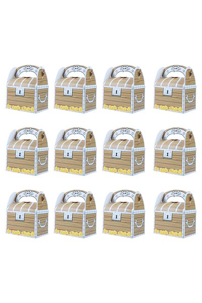 Choice 12pcs boxs 6/12pcs Pirate Treasure Treat Chest Paper Candy Gift Box Kids Halloween Party Supplies Pi