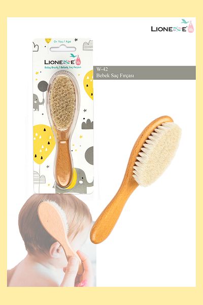 Lionesse Natural Wooden Organic Soft Premium Baby Hair Brush