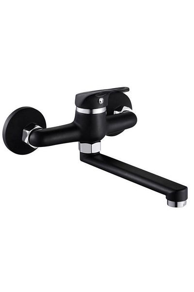 Choice black Kitchen Faucet Mixers Wall Mounted Single Handle Mixer Tap Sink Faucet Rotation Hot Cold Water