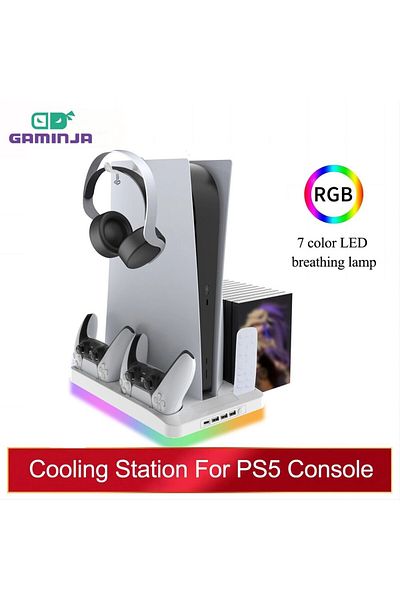 Choice White Gaminja P58 P5 Stand Cooling Station With Rgb Light Cooling Fan Dual Controllers Charger For P
