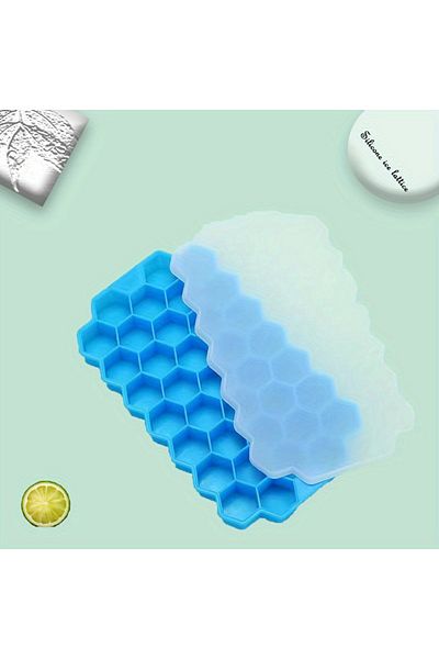 Choice Blue Food Grade Silicone Honeycomb with Lids - Easily Removable Mould for Ice Cream, Cold Drinks, Wh