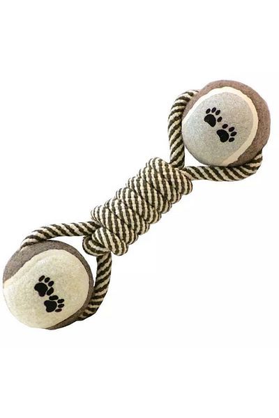 Choice khaki Pets Chew Toy Cotton Rope Tennis Dumbbell Rubbertoy Ball Medium Large Dog Interactive Toy Anim