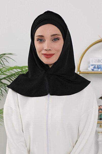 Aisha's Design Γυναικείο έτοιμο καπό με χειμερινή κουκούλα και κάλυμμα, B-87O, Μαύρο