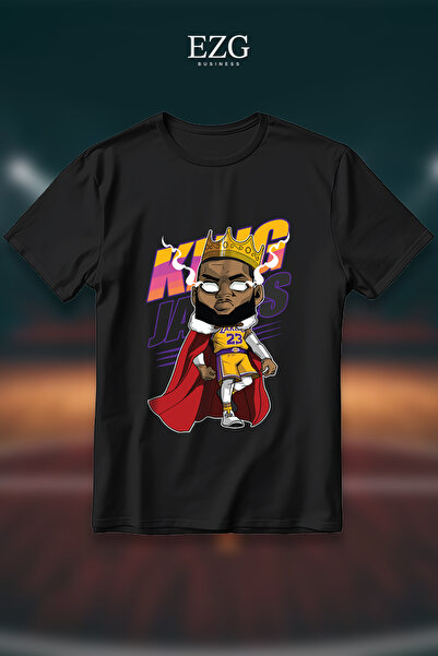 EZG Business Μπλουζάκι King James Lebron με στάμπα, Oversize, Unisex, 100% βα...