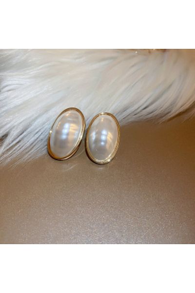 Choice earrings Elliptical Imitation Pearl Earrings Necklace Ring Gentle Atmospheric Collarbone Chain High-