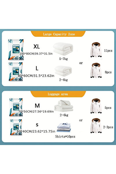 Choice1 L Large Capacity Vacuum Compression Bag, Dustproof Pouch, Lightweight Clothes Bag For Travel