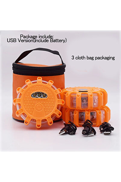 Choice 3Pcs-USB Version LED Emergency Lights Flare 9Modes Safety Warning USB ...