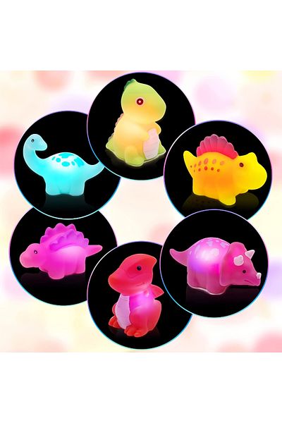 Choice 6pcs 1/6pcs Dinosaur Baby Bath Toys Light-up Floating Bath Toys Set For Boys Girls Children Preschoo