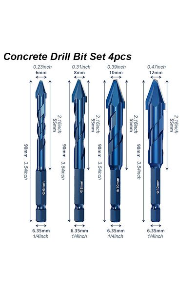 Choice Wall Drill Bit Set Masonry Concrete Spiral Drill Bit Eccentric For Glass Ceramic Tile Brick Plastic