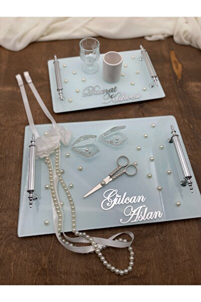 Masalsı Concept Söz Nişan Tepsi Seti İncili Damat Kahve Tepsisi İncili Söz Ni...