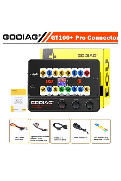Choice EU 220V Godiag GT100+ GT100 Pro OBDII Breakout Box ECU Bench Connector Adds Electronic Current Displ