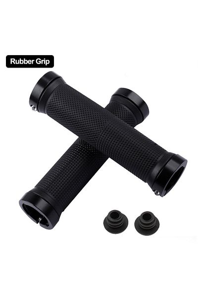 Choice Black Bicycle Rubber Grips MTB Alloy Lock Bilateral Lock Handlebar Grips Anti Slip Cycling Handlebar