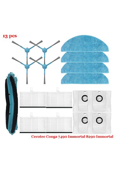 Choice set 4 For Cecotec Conga 7490 Immortal / 8290 Immortal / Kabum Smart 900 Vacuum Spare Parts Brush Mop