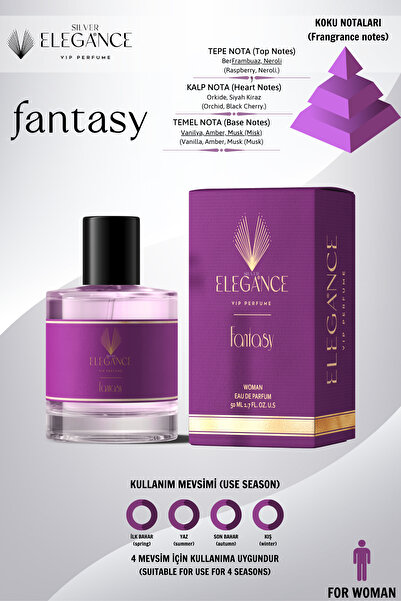 silver elegance vip perfume Fantasy 50 Ml Edp Kadın Parfümü for Women.