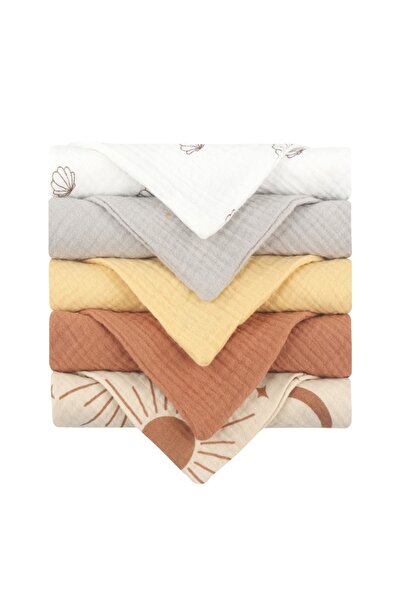 Choice جديد-5 5 قطع من مناشف الأطفال القطنية الناعمة الماصة ومنشفة الوجه ومند...